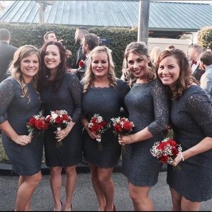 Grey bridesmaid or cocktail dress